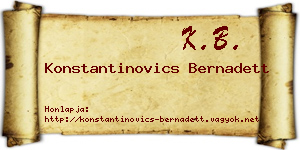 Konstantinovics Bernadett névjegykártya