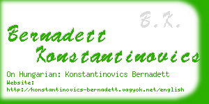 bernadett konstantinovics business card